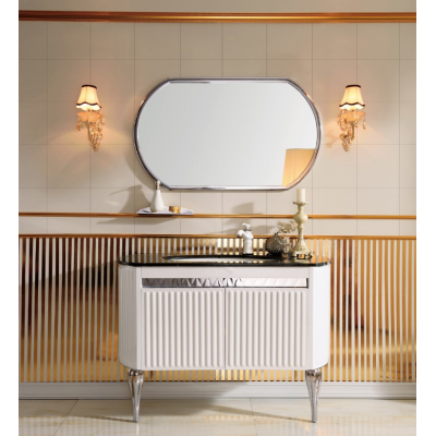 Luxury Large Vanity Stainless Steel Bathroom Vanity Mirror Set